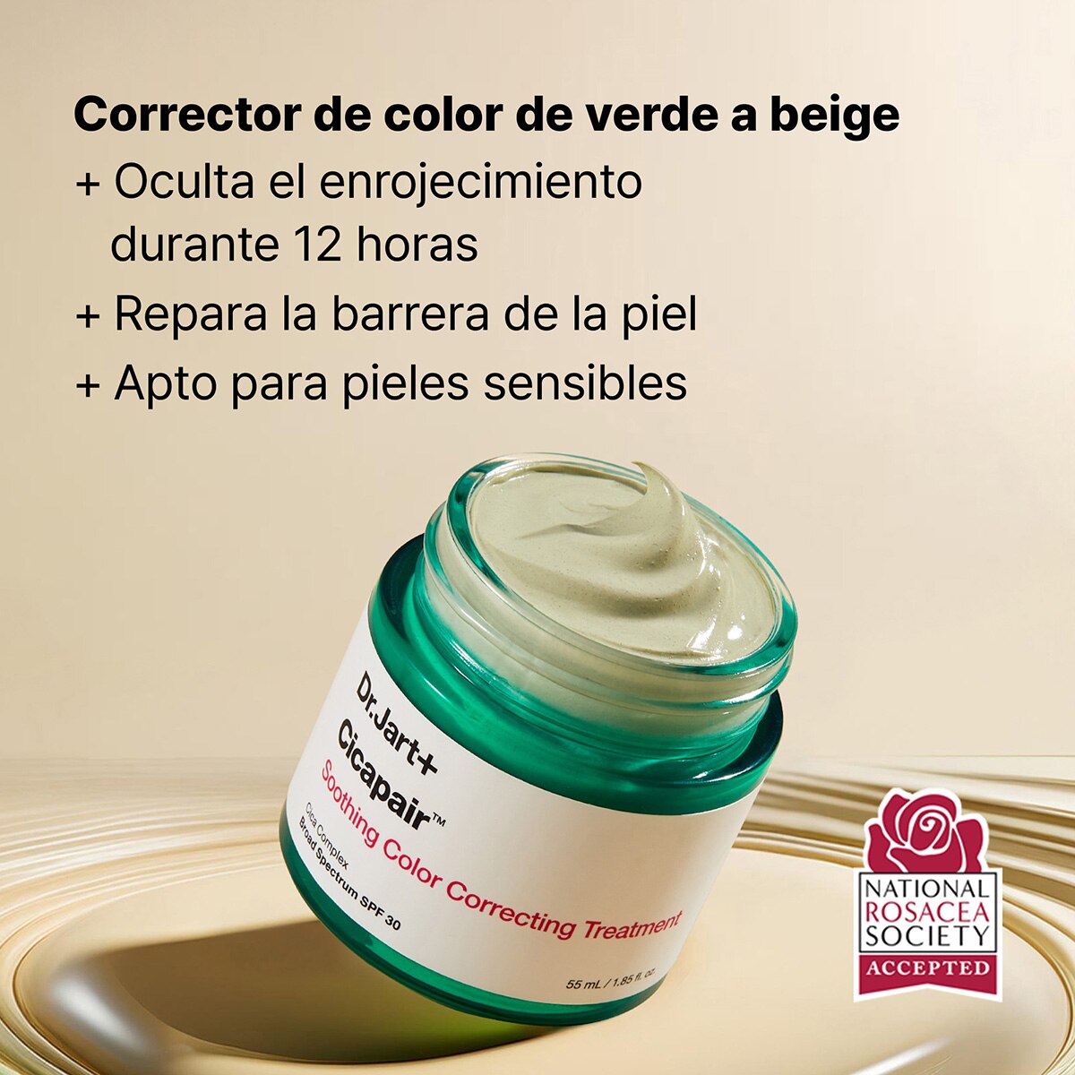 CICAPAIR™ SOOTHING COLOR CORRECTING TREATMENT SPF 30 WITH CENTELLA ASIATICA EXTRACTS (TRATAMIENTO CALMANTE CON COLOR)
